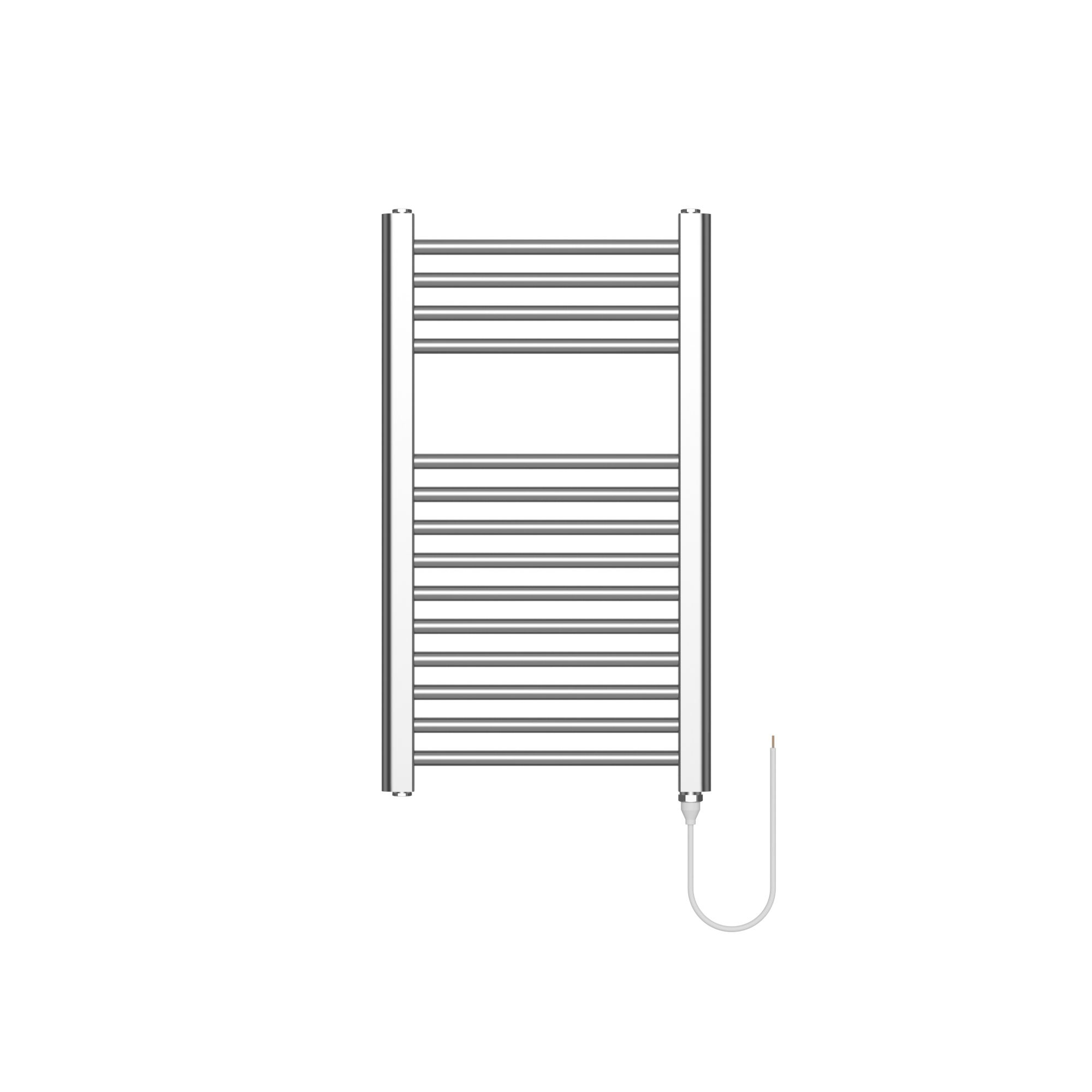 Flomasta Galene Chrome effect Flat Towel warmer (W)400mm x (H)700mm