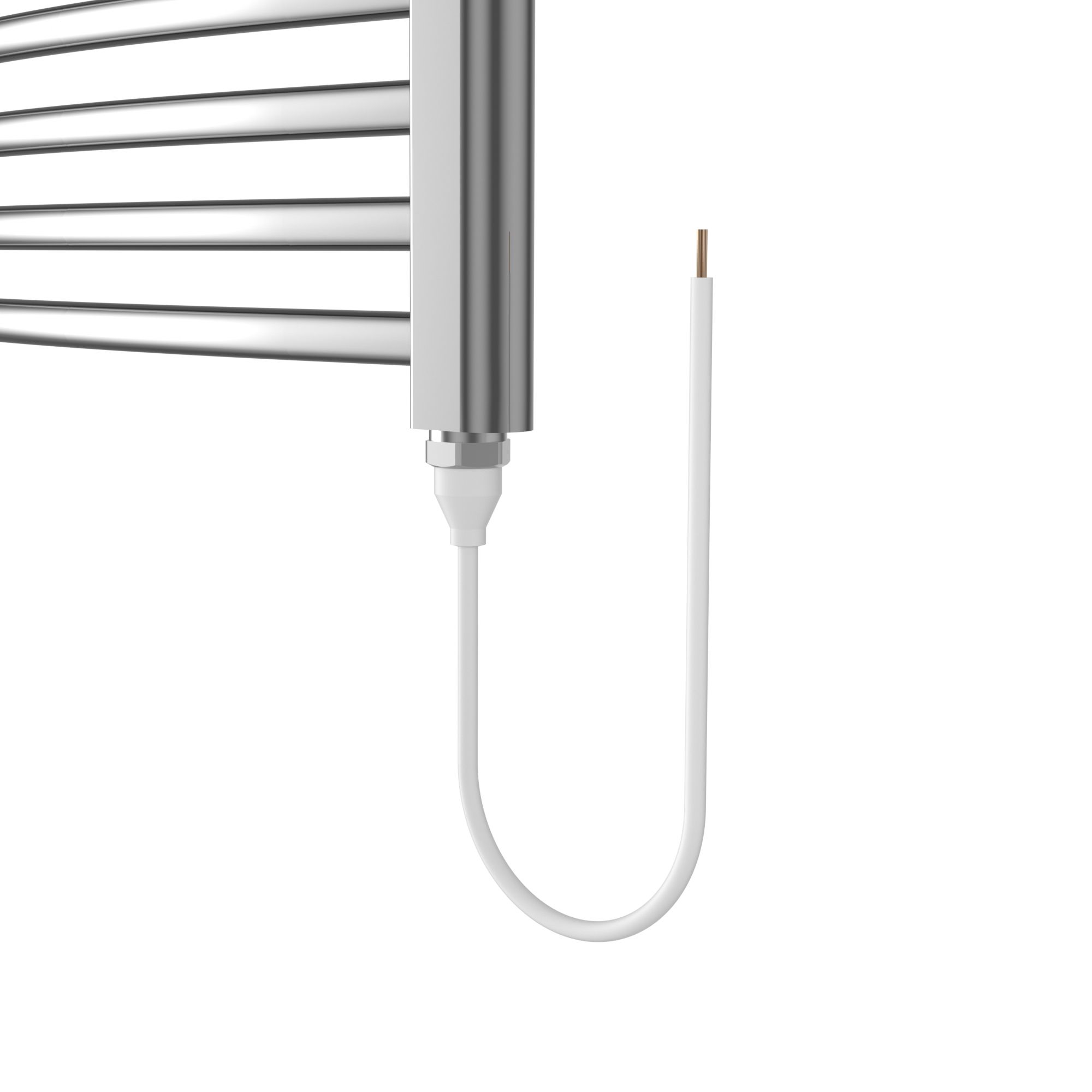 Flomasta Galene Chrome effect Flat Towel warmer (W)400mm x (H)700mm
