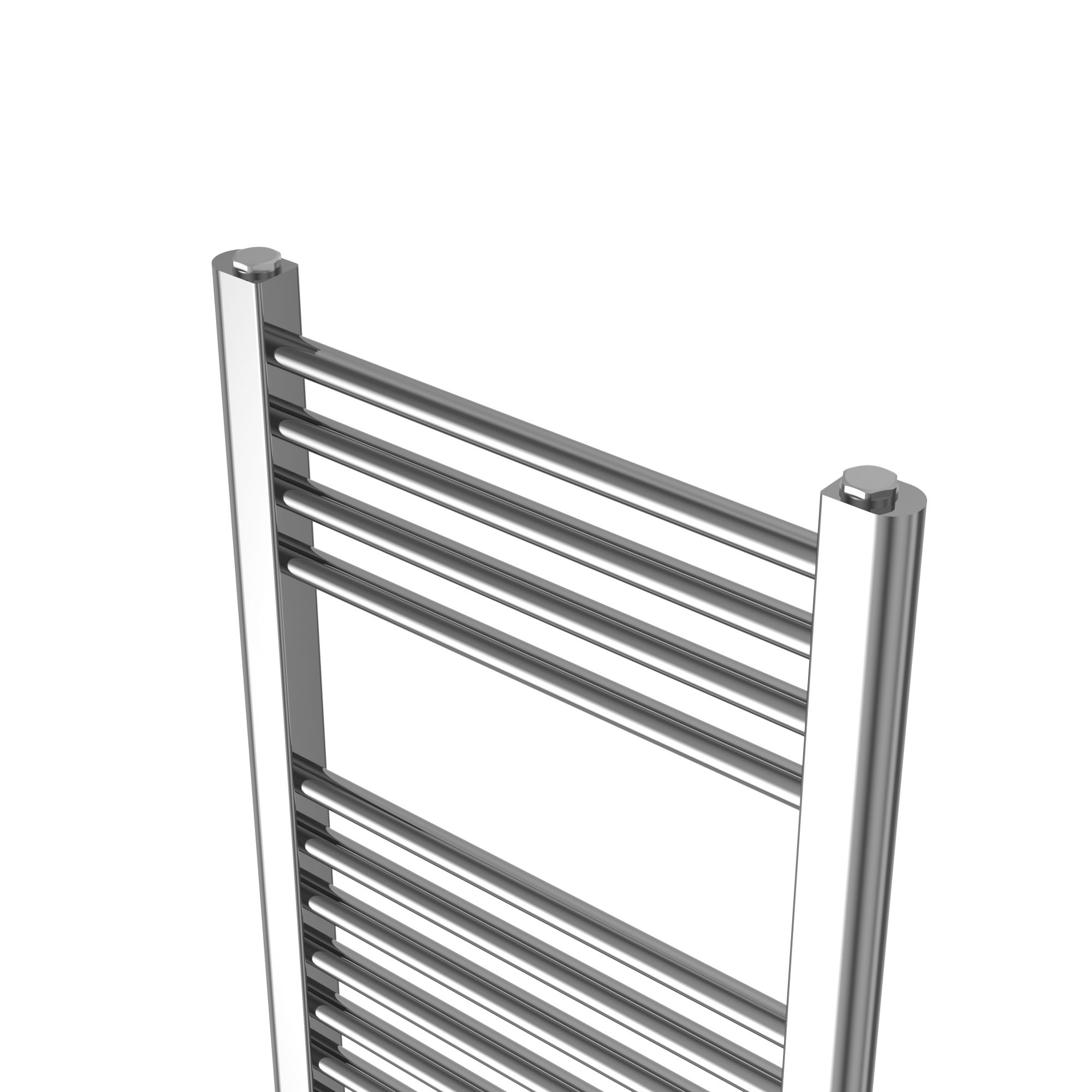 Flomasta Galene Chrome effect Flat Towel warmer (W)400mm x (H)700mm