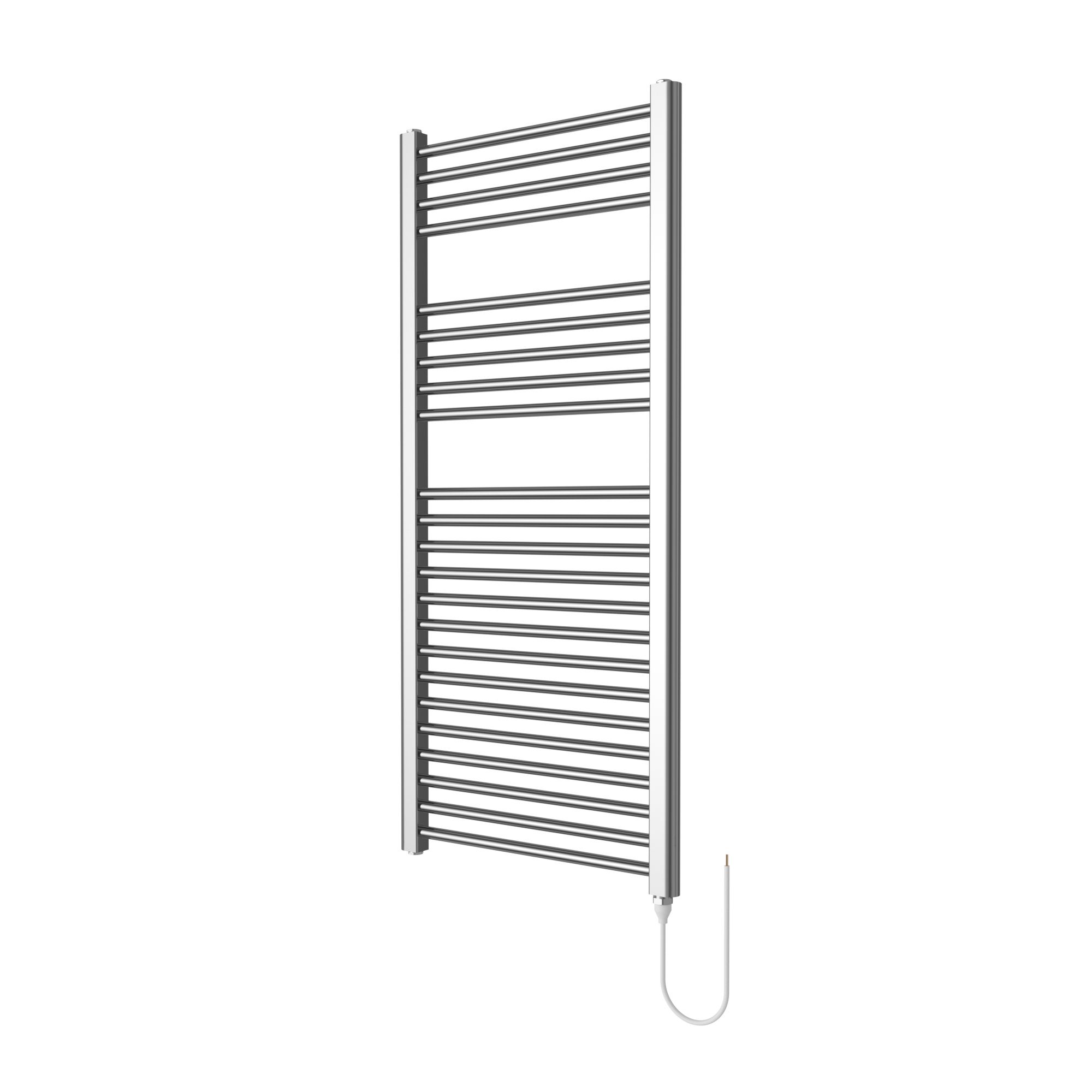 Flomasta Galene Chrome effect Flat Towel warmer (W)500mm x (H)1100mm