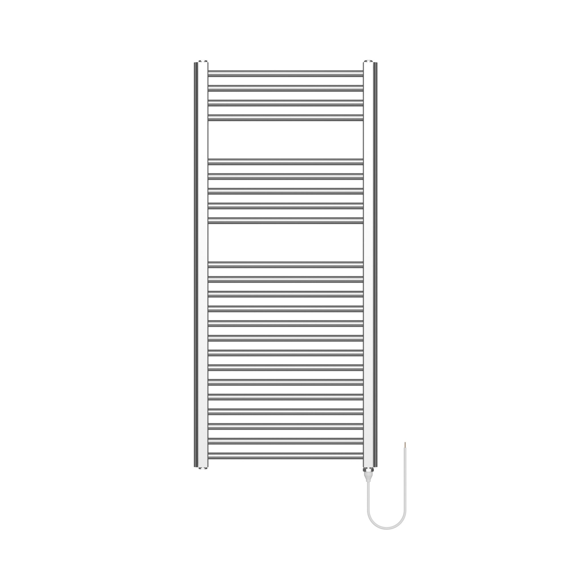 Flomasta Galene Chrome effect Flat Towel warmer (W)500mm x (H)1100mm