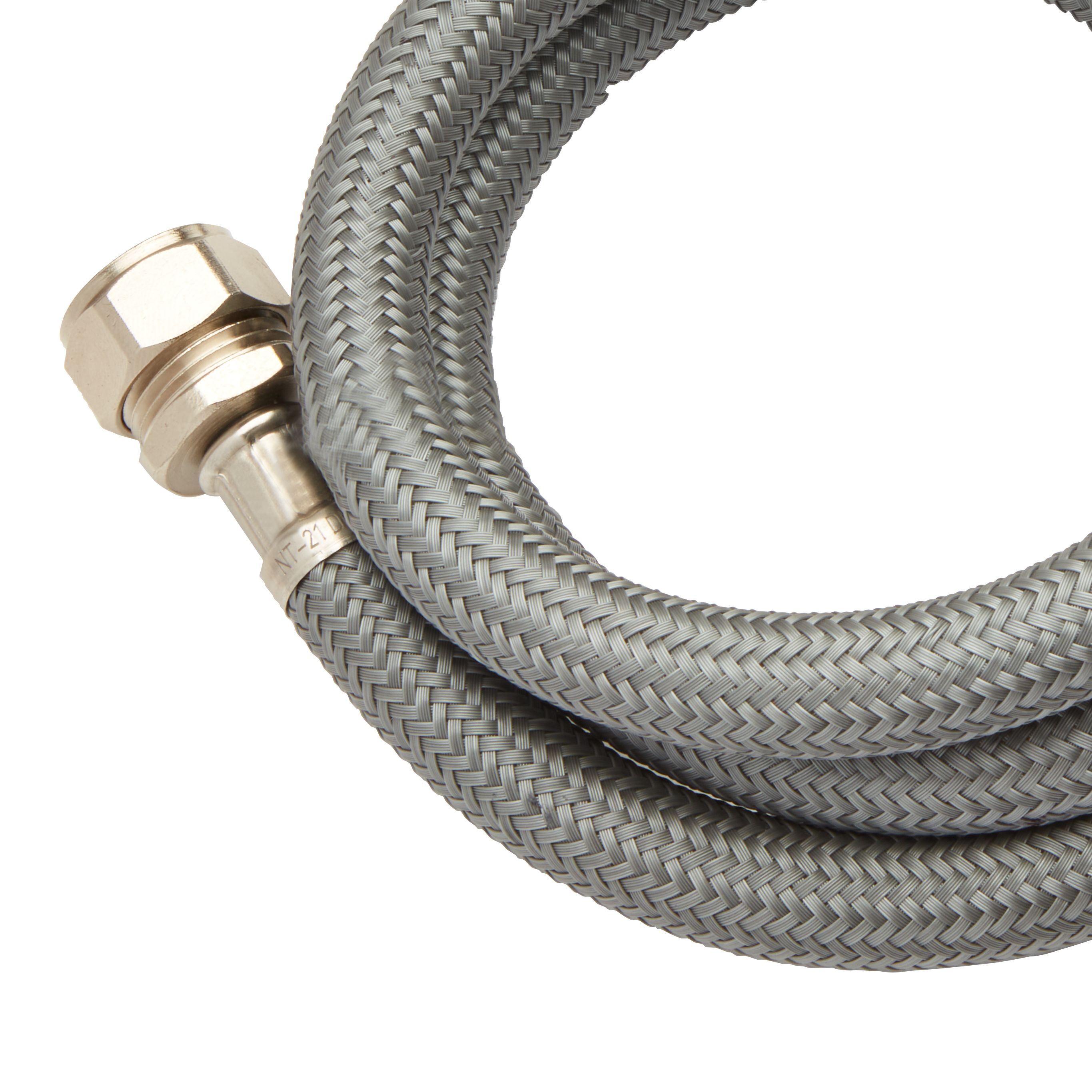 Flomasta Grey Flexible Hose ½" (L)1m 10mm x (Dia)14.5mm 25L/min