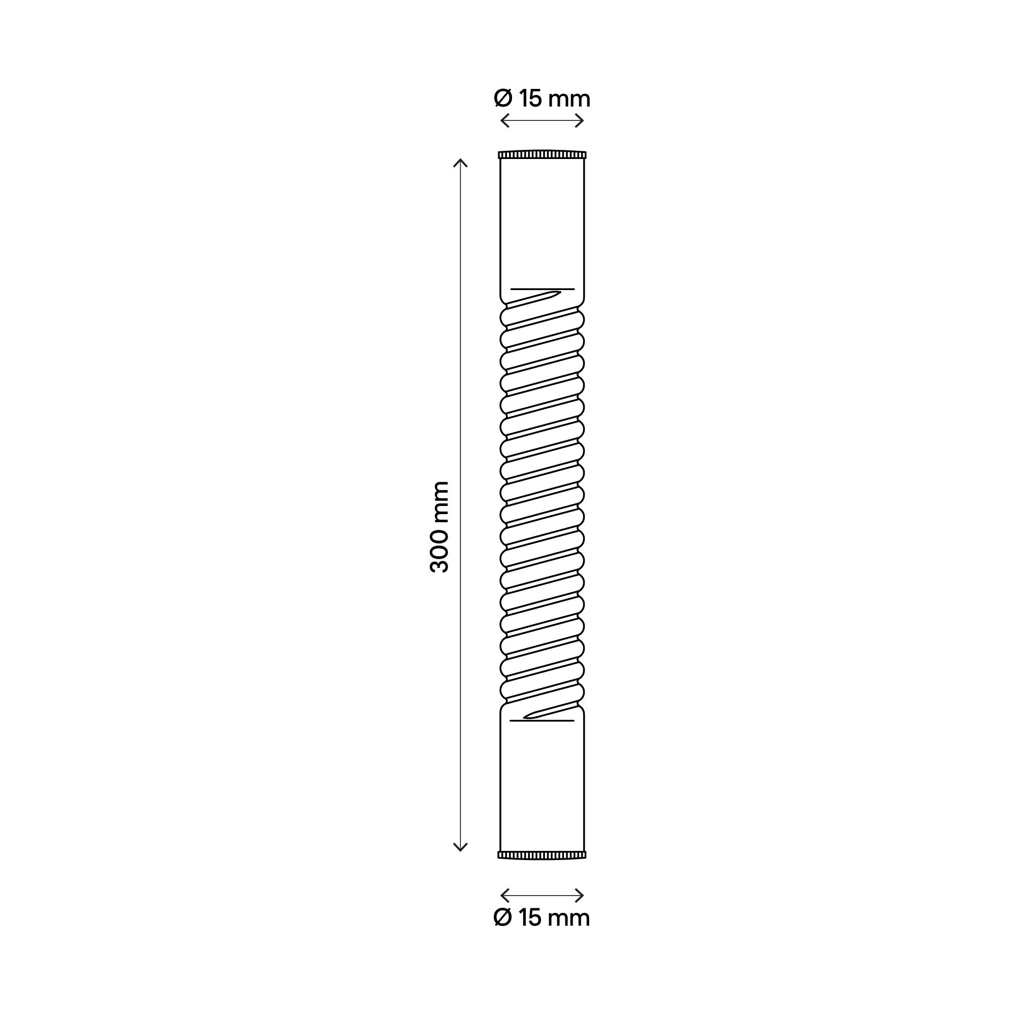 Flomasta Grey Semi-flexible Hose, (L)0.3m 15mm x (Dia)15mm 50L/min