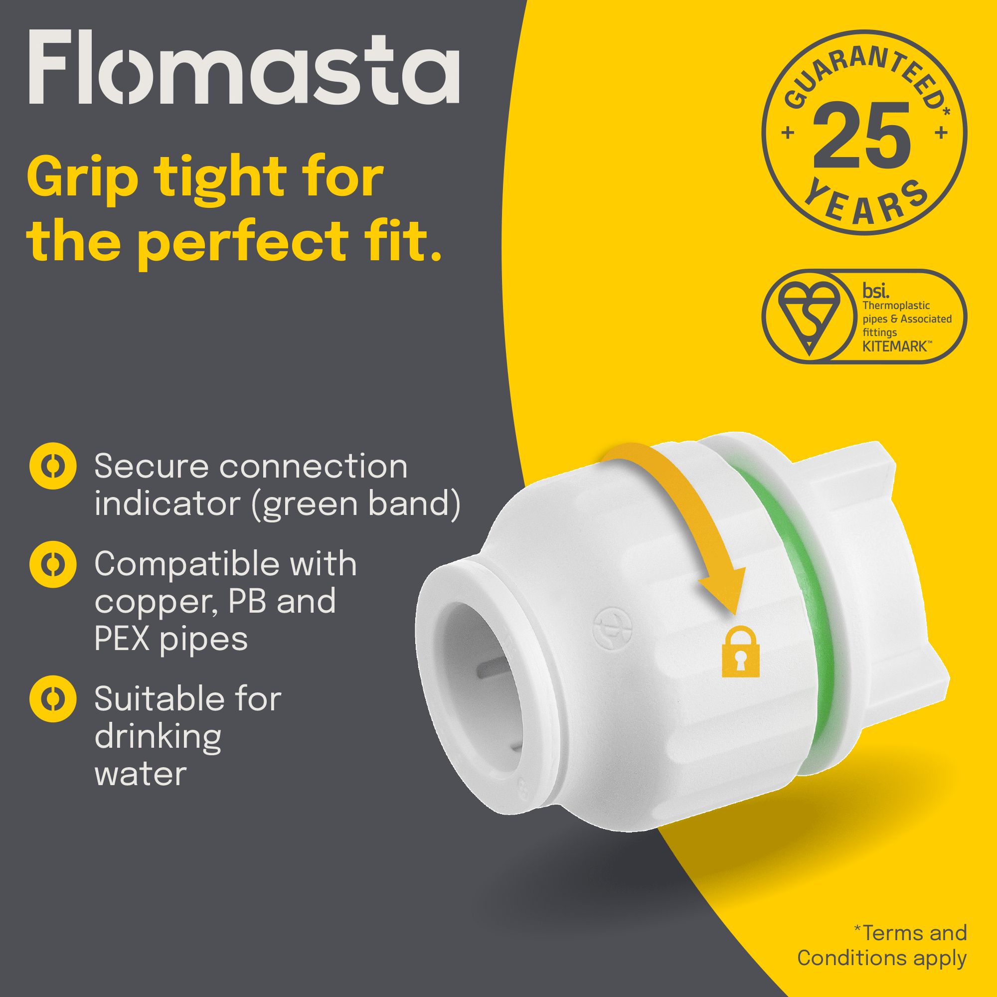 Flomasta PE-X Push-fit Stop end (Dia)15mm (Dia)33mm, Pack of 2