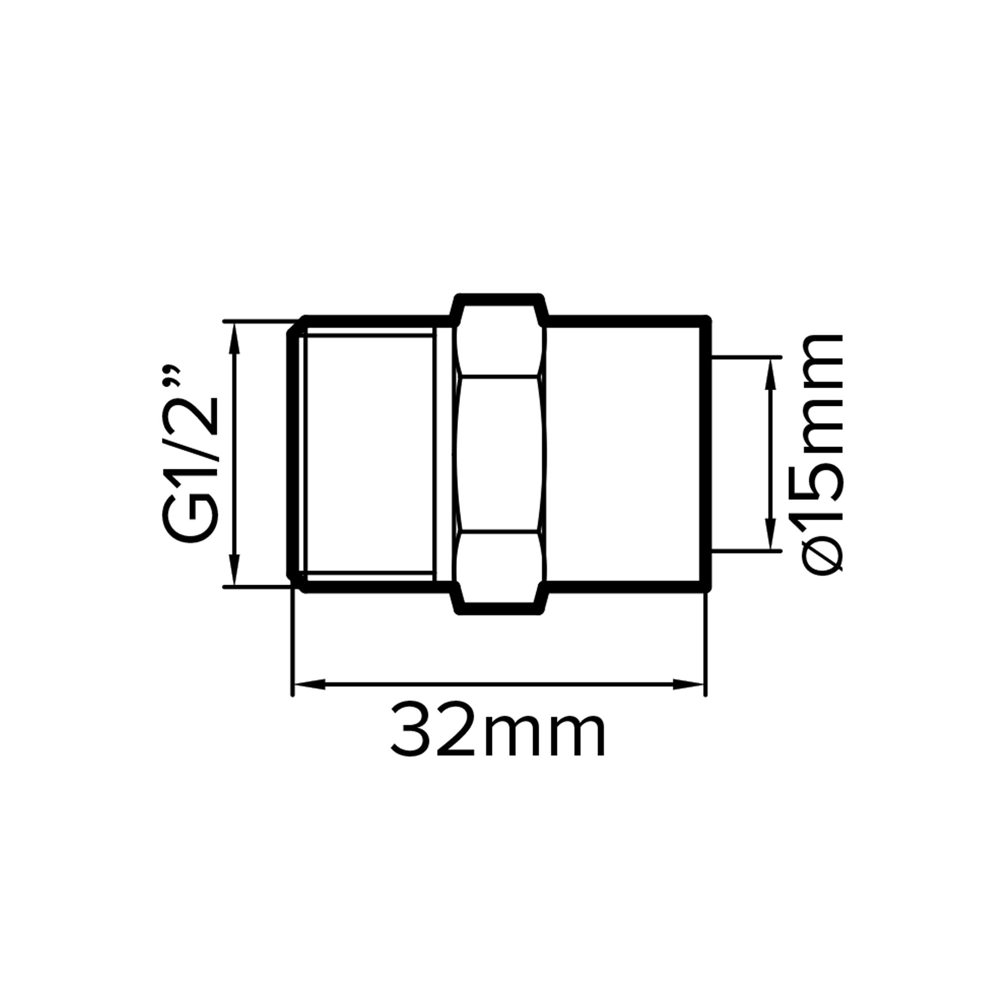 Flomasta Pipe fitting adaptor (Dia)15mm (Dia)12.7mm 15mm