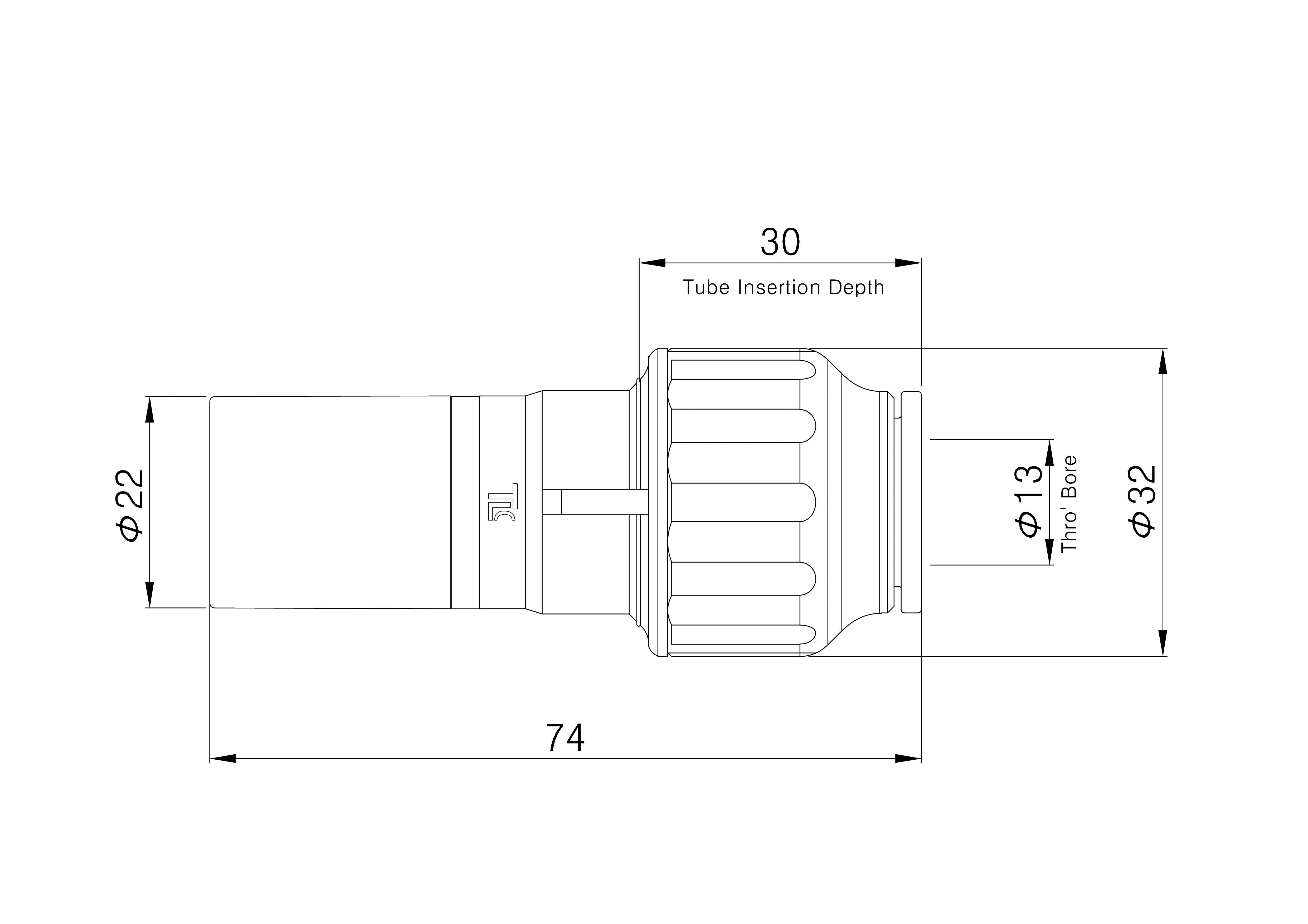 Flomasta Pipe fitting reducer (Dia)15mm x 22mm