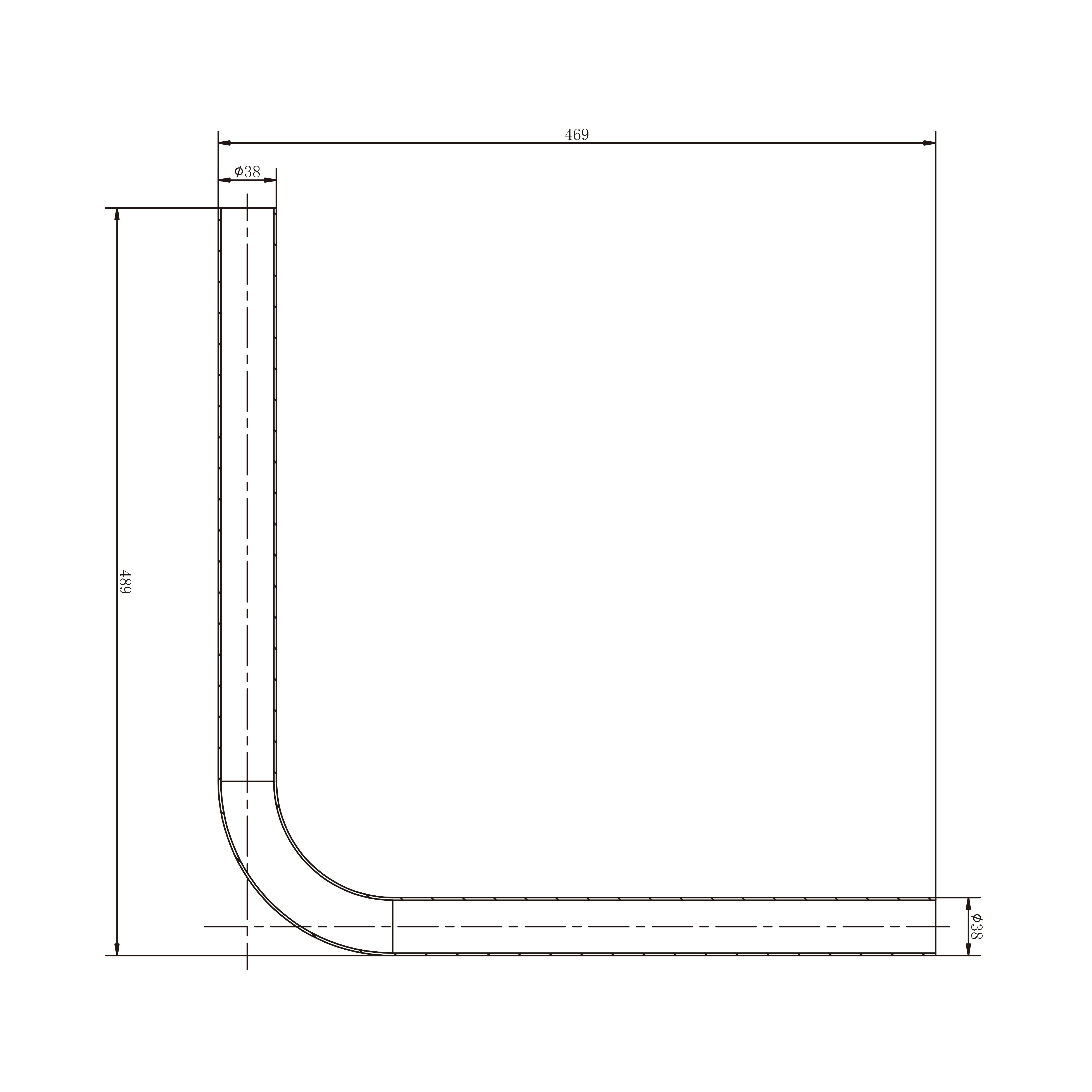 Flomasta Plastic Cistern Flush pipe, (Dia)38mm