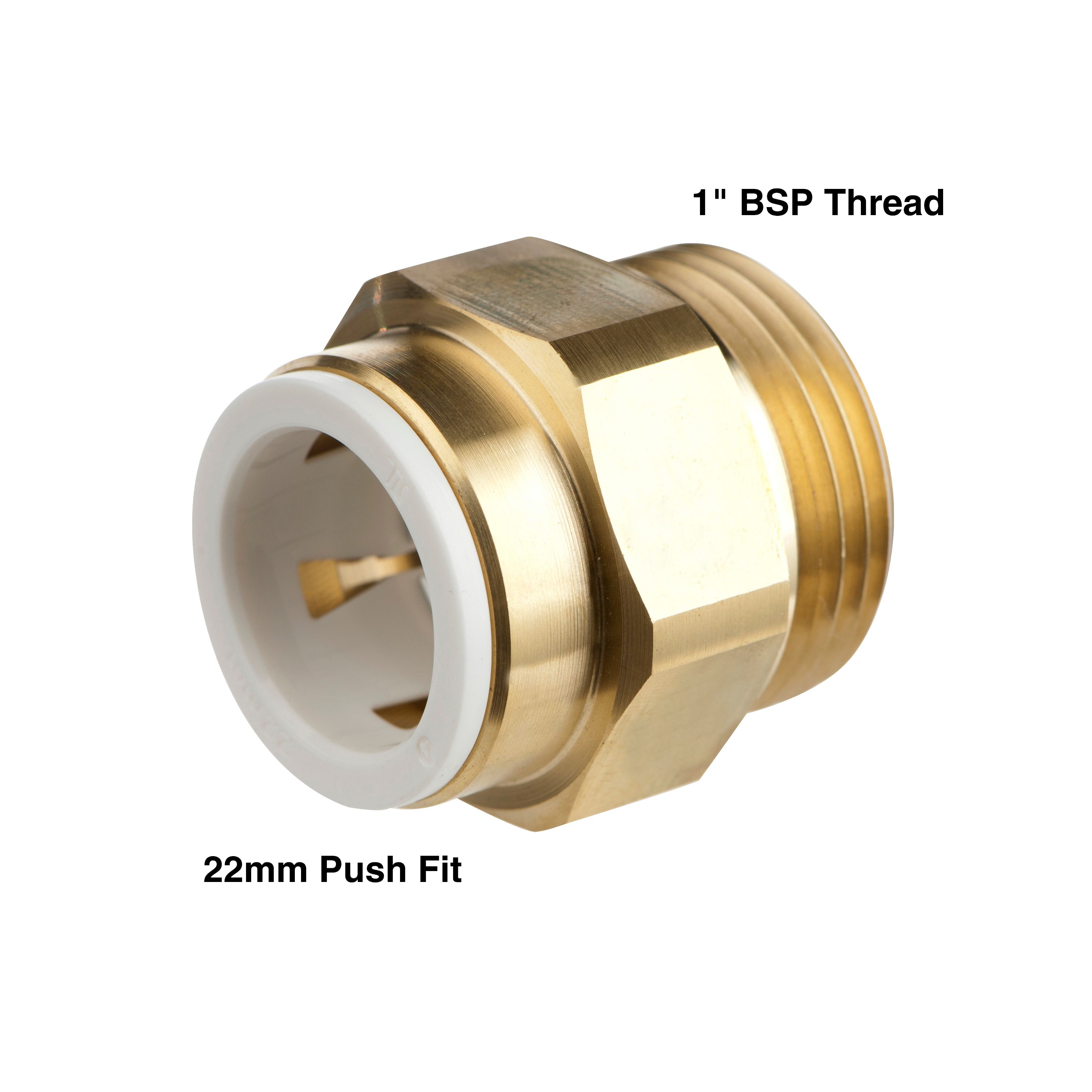Flomasta Reducing Pipe fitting adaptor (Dia)22mm (Dia)25.4mm x 1" 40mm