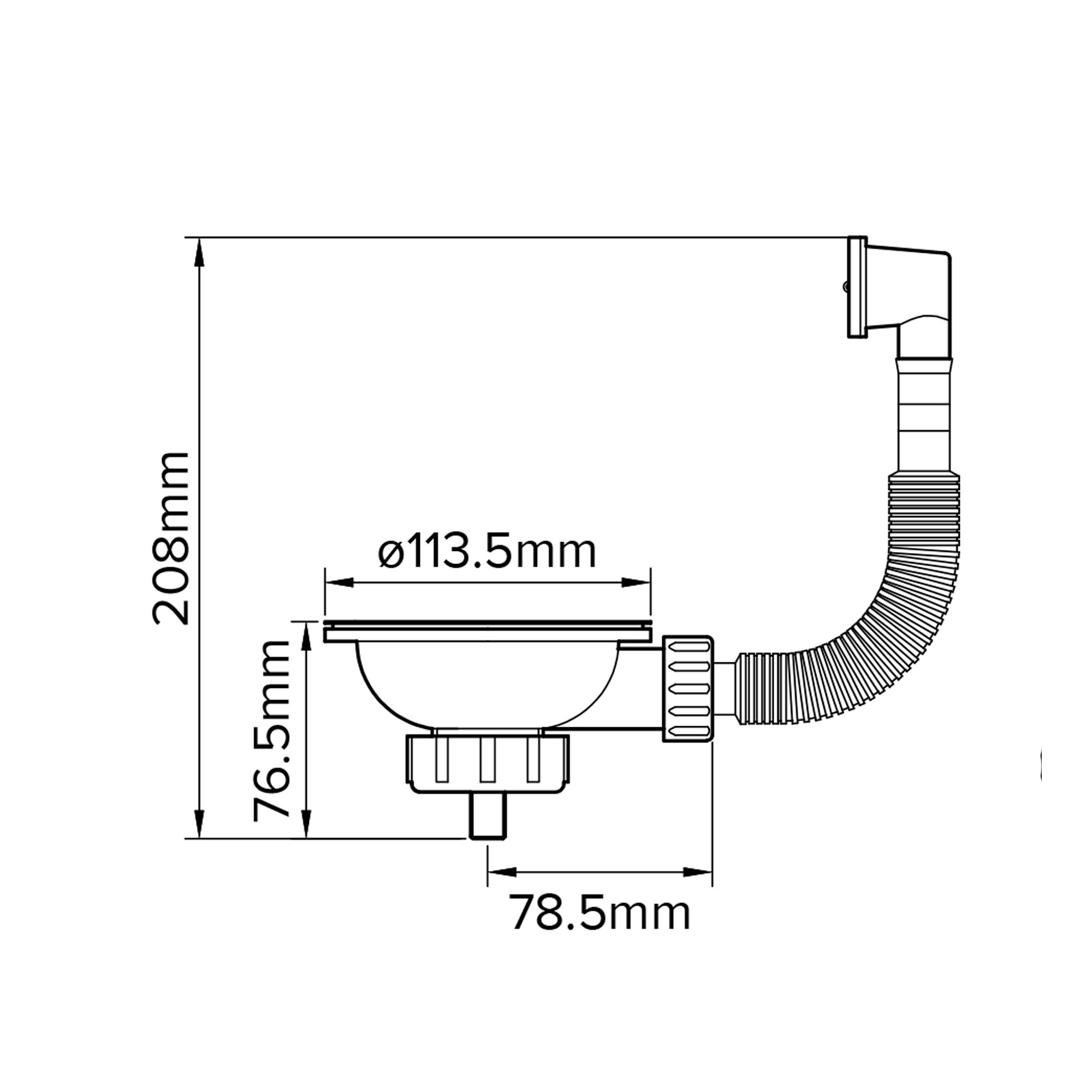 Flomasta Sink waste, (Dia)113.5mm