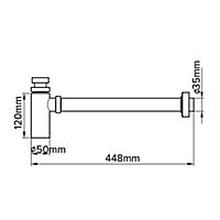 Flomasta Standard Tubular Adjustable height Wetroom Sink & basin Trap (Dia)32mm