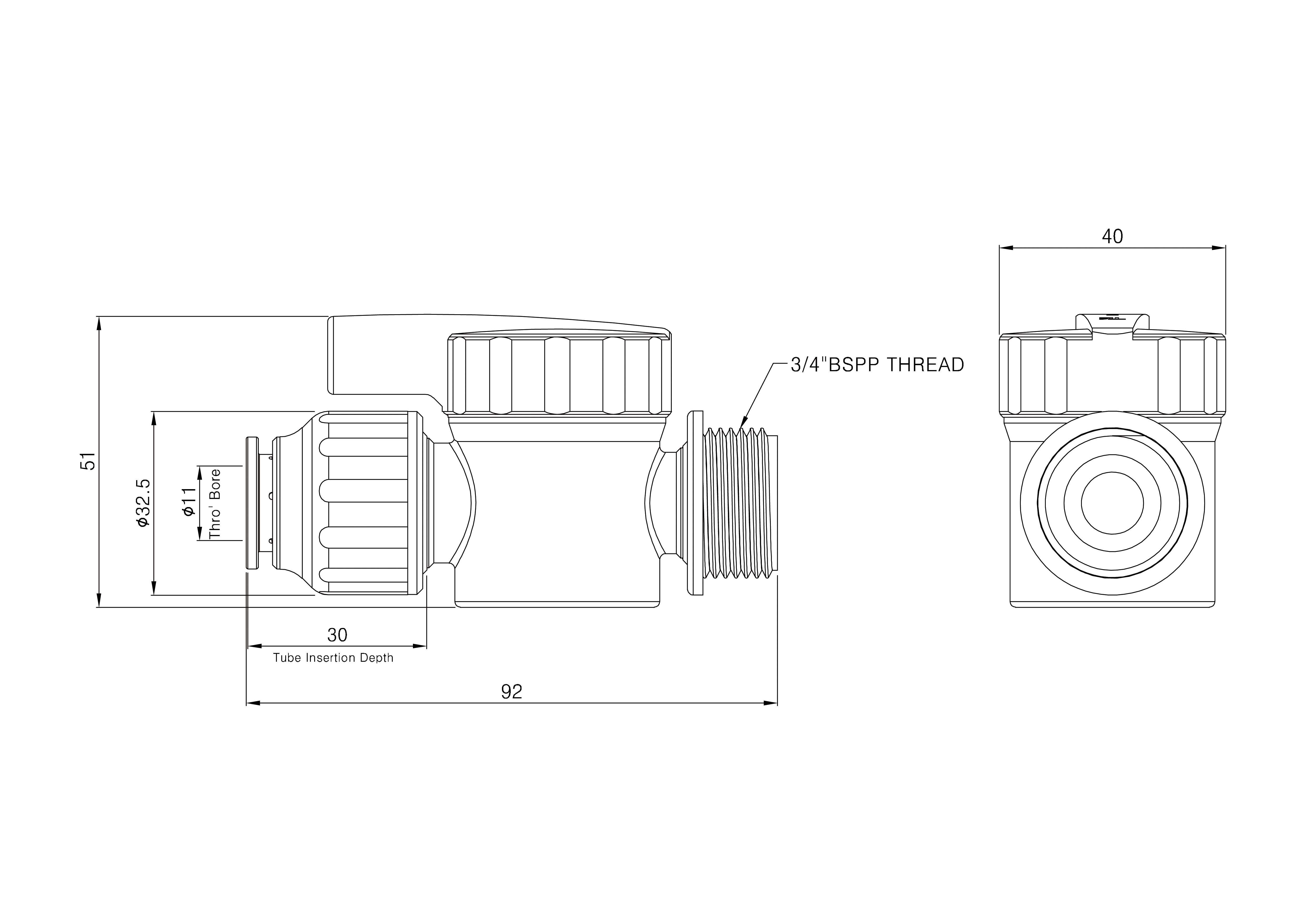 Flomasta Washing machine tap, (Dia)15mm