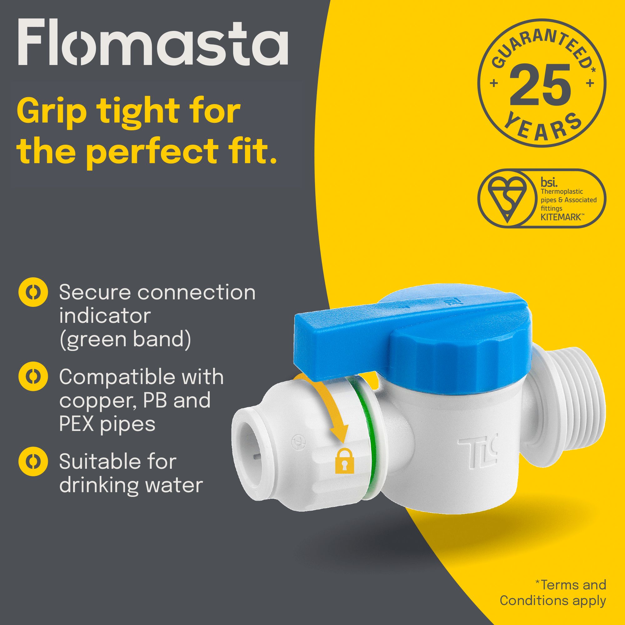 Flomasta Washing machine tap, (Dia)15mm