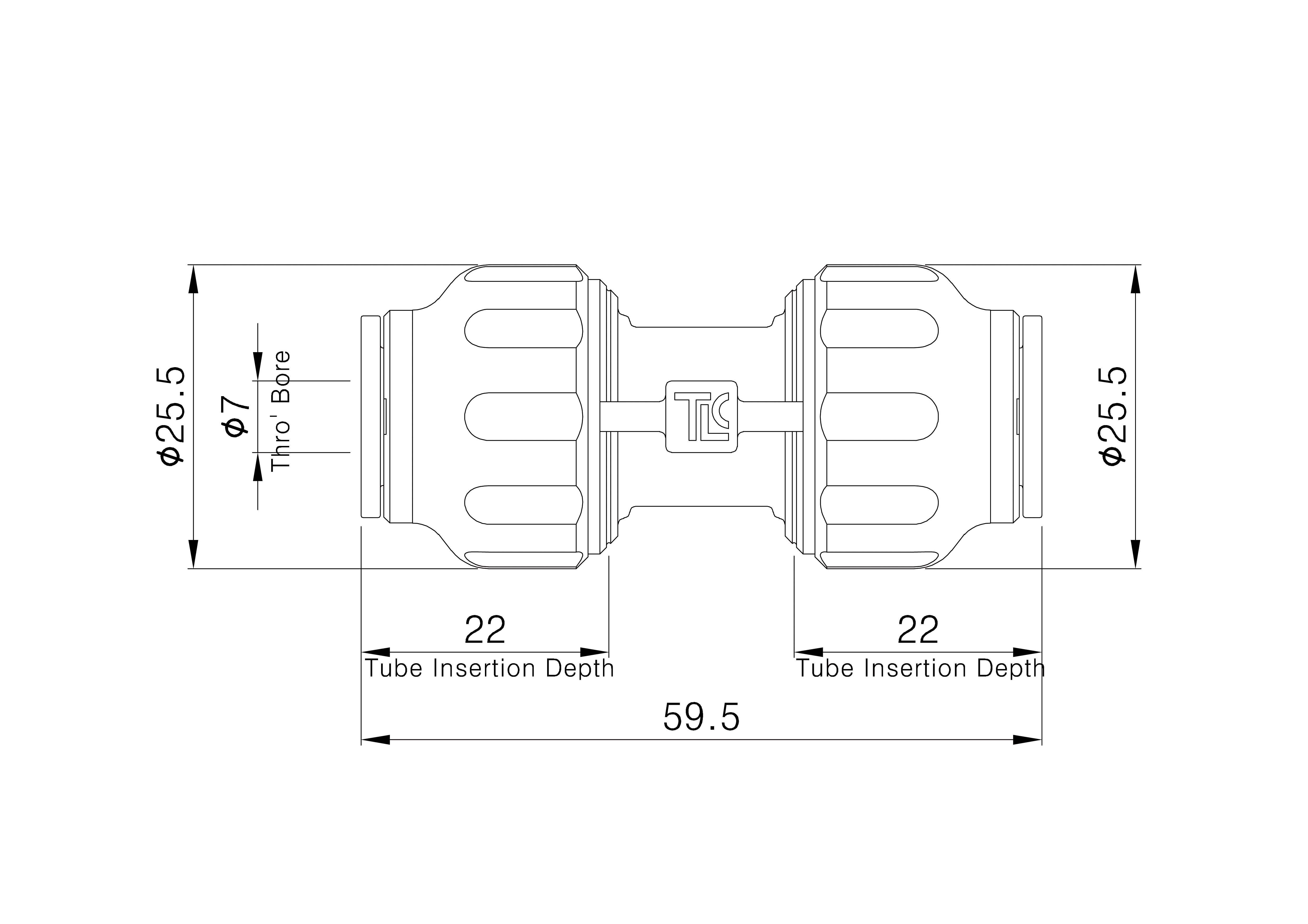 Flomasta White Equal Pipe fitting coupler (L)59mm