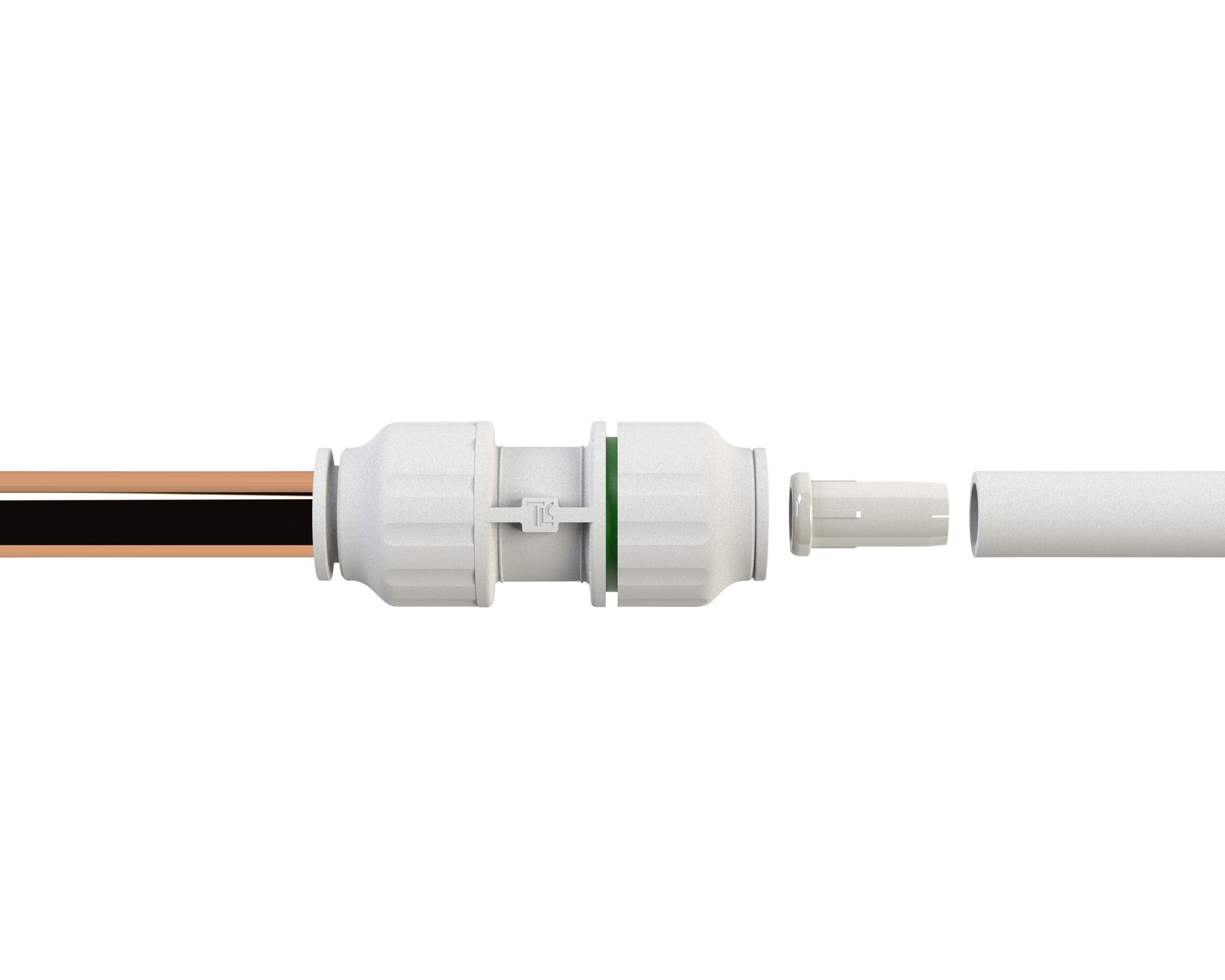 Flomasta White Equal Pipe fitting coupler (L)59mm