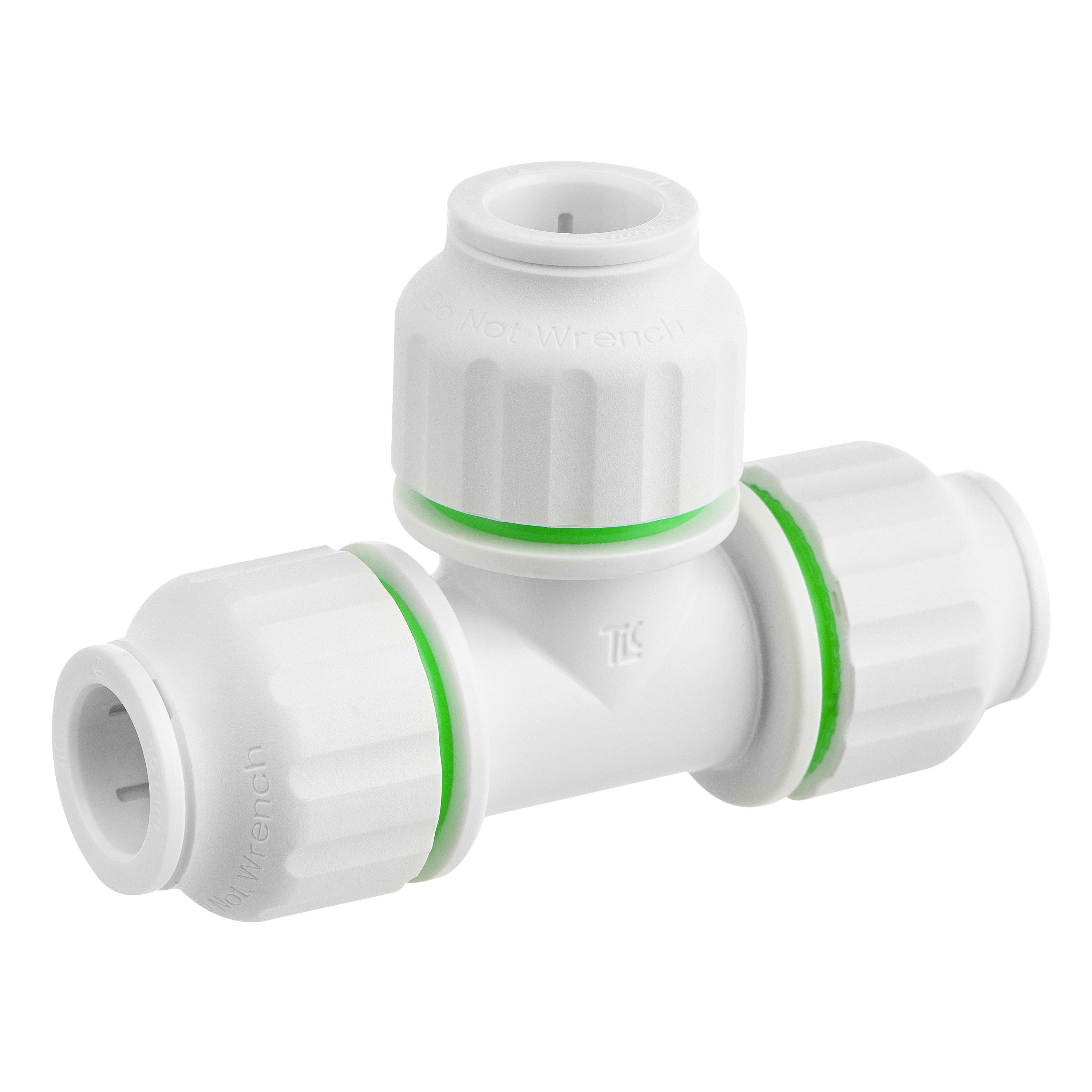 Flomasta White Equal Pipe tee (Dia)15mm x 15mm x 15mm