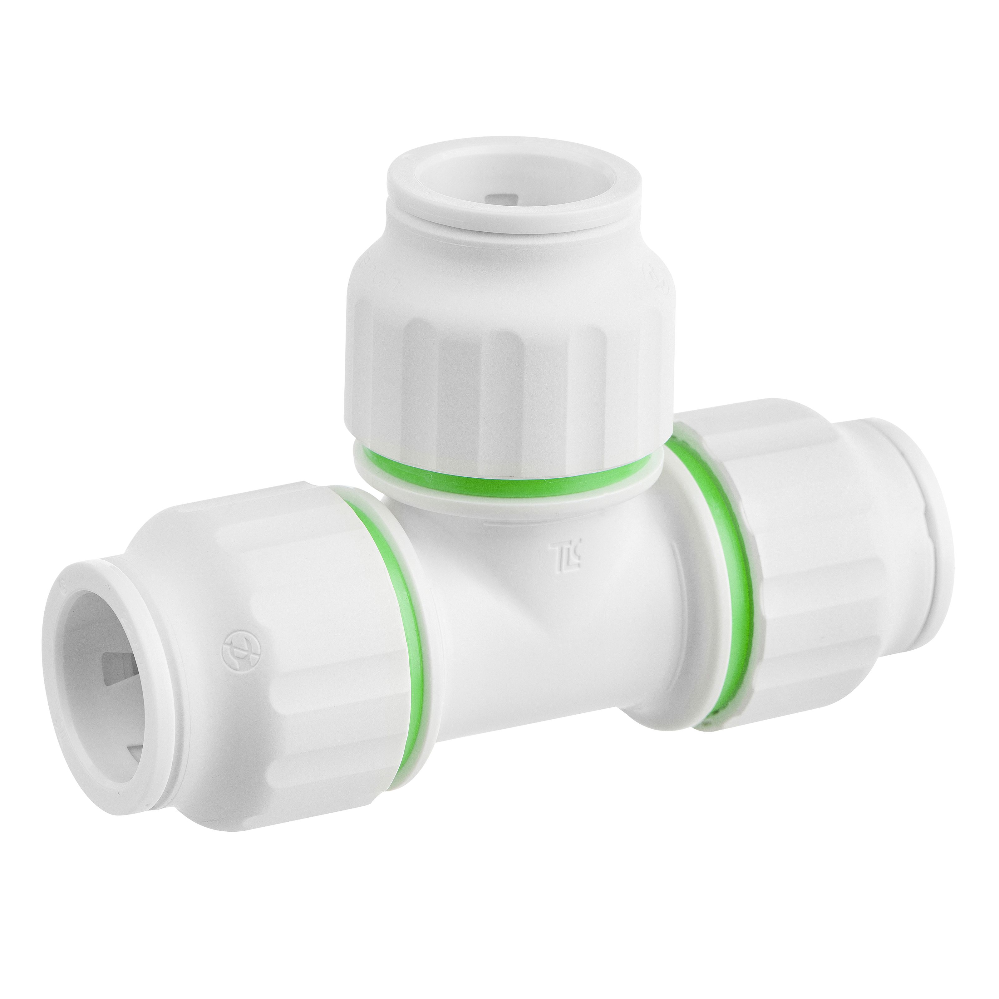 Flomasta White Equal Pipe tee (Dia)22mm x 22mm x 22mm
