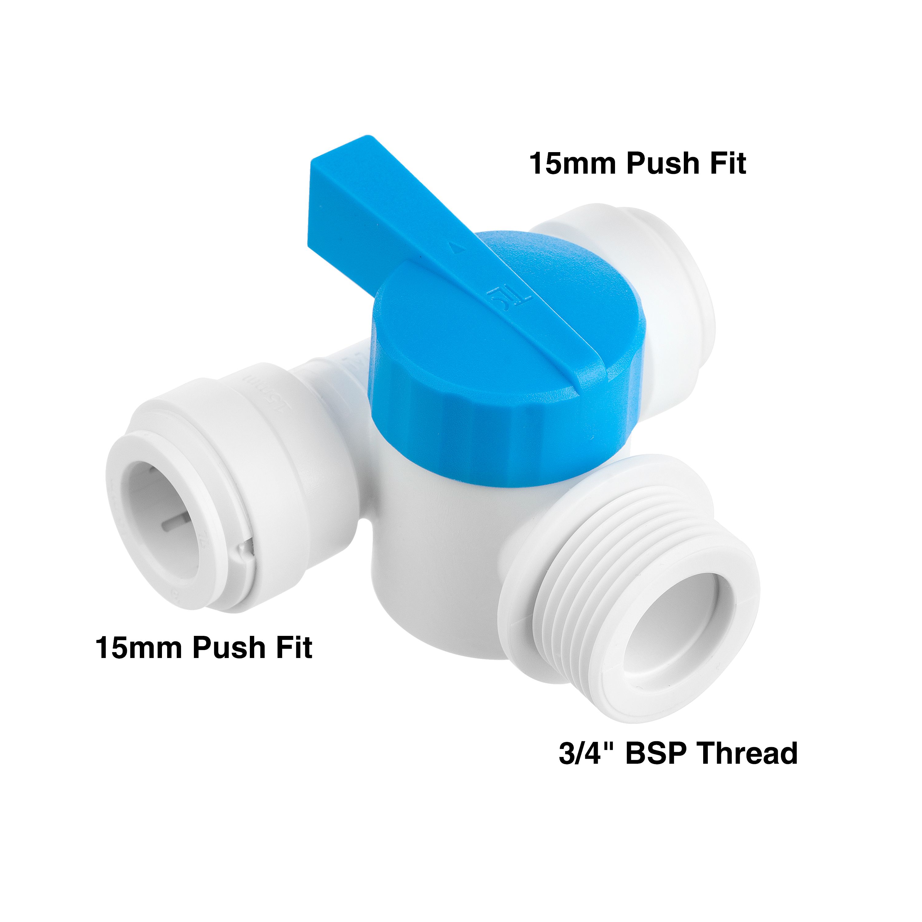 Flomasta White Pipe tee (Dia)15mm x 15mm x 19mm