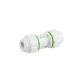 Flomasta White Push-fit Equal Pipe fitting coupler x 10mm