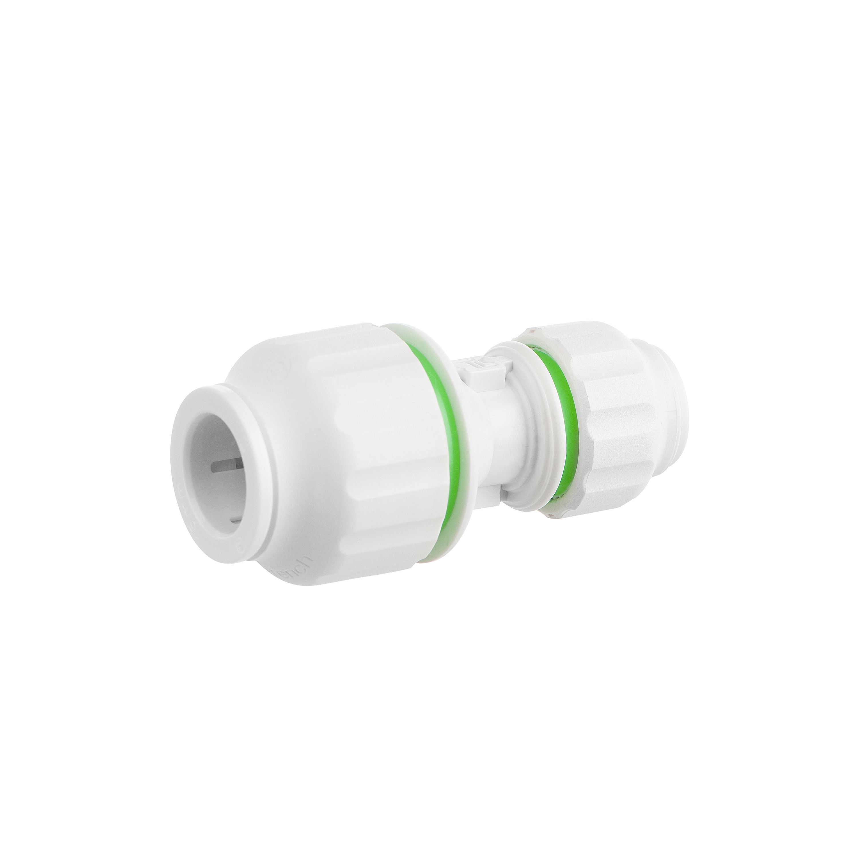 Flomasta White Push-fit Reducing Pipe fitting coupler x 15mm 10mm