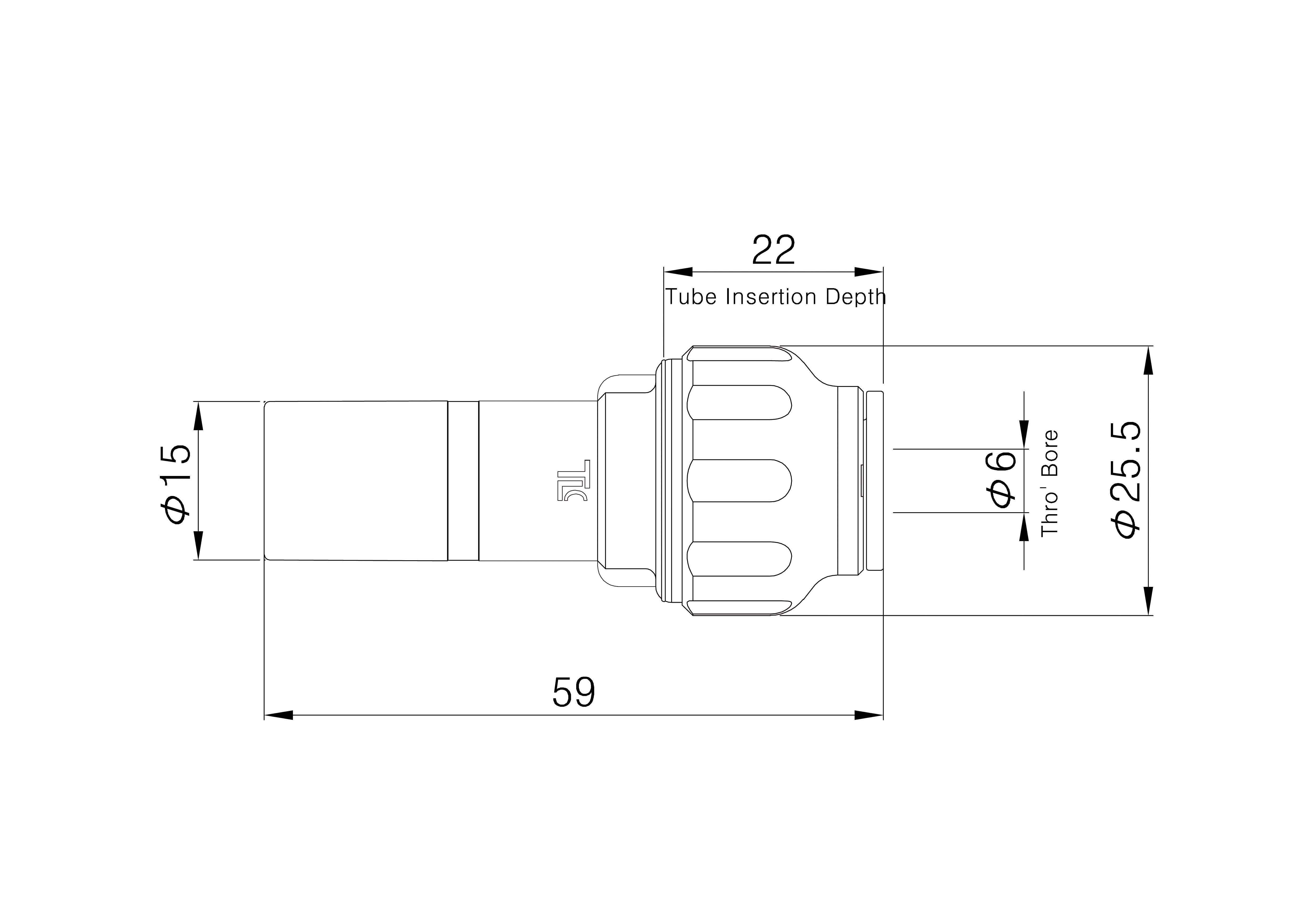 Flomasta White Reducing Pipe fitting coupler (L)59mm
