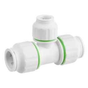 Flomasta White Reducing Pipe tee (Dia)22mm x 22mm x 15mm, Pack of 2