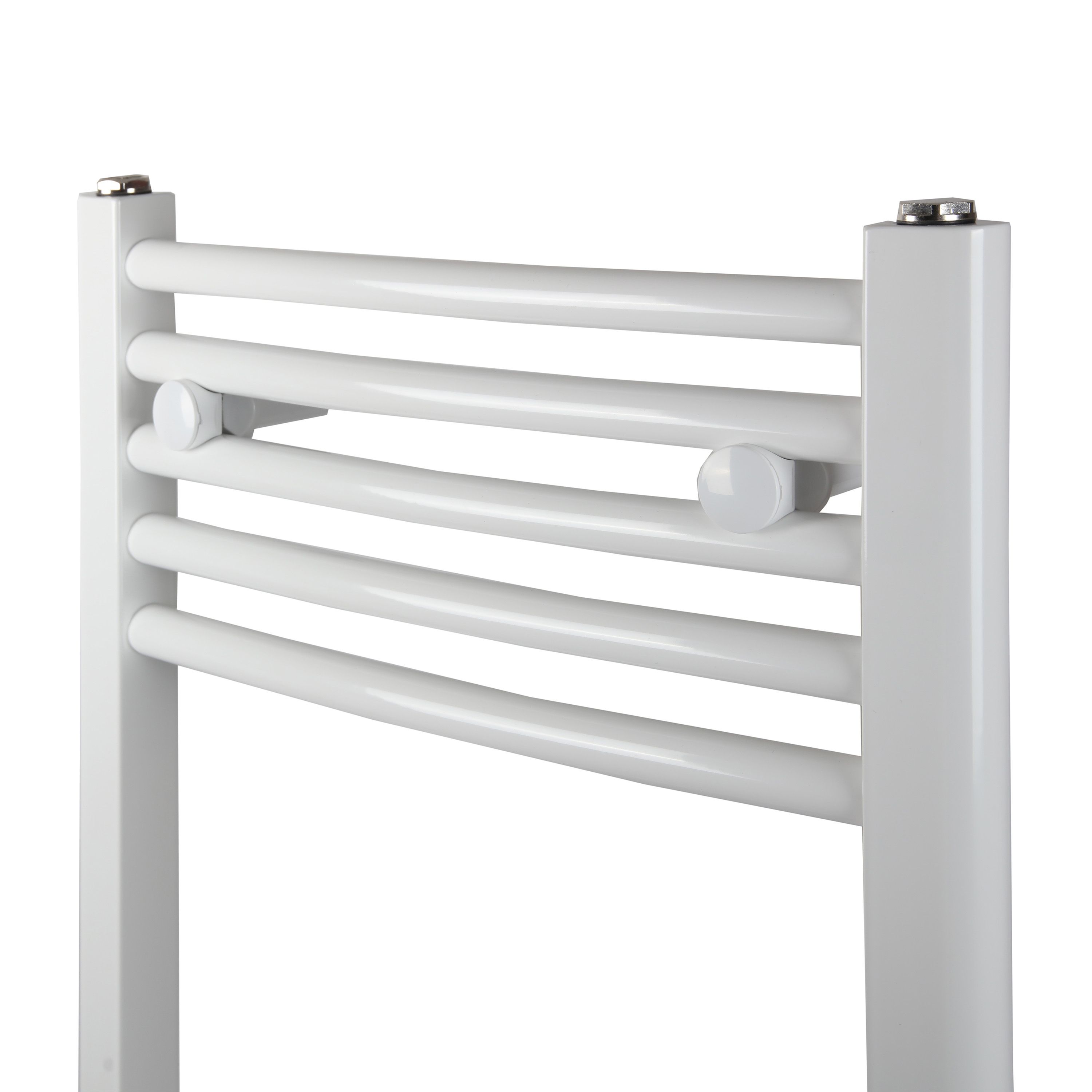 Flomasta, White Vertical Curved Towel radiator (W)450mm x (H)1600mm