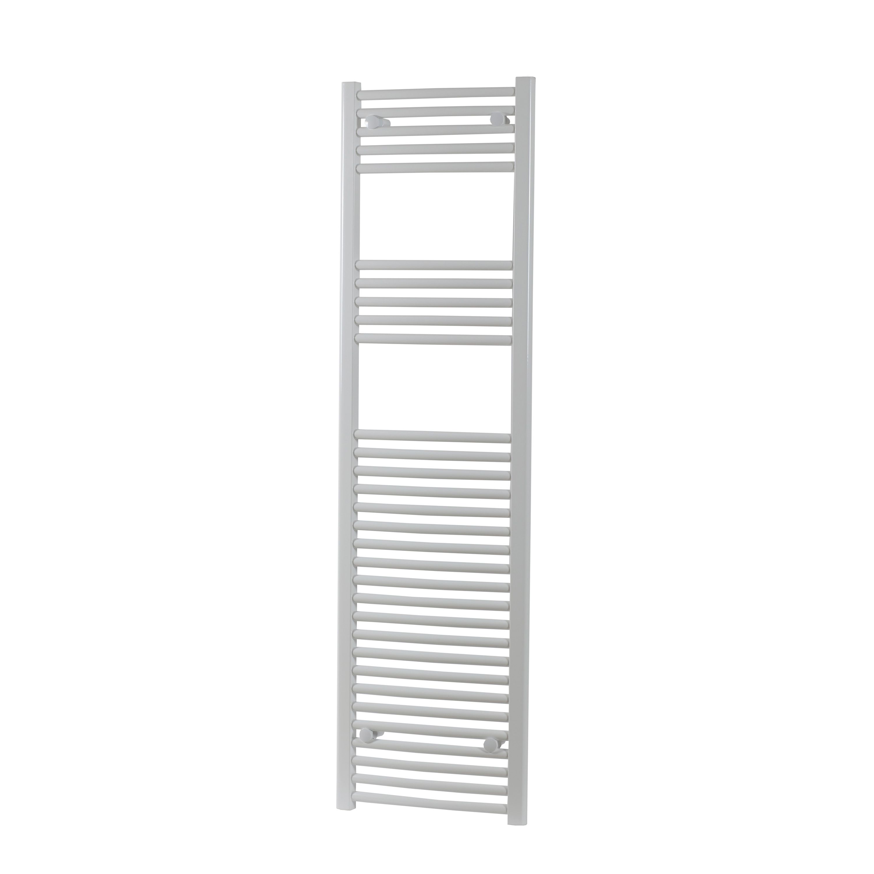 Flomasta, White Vertical Curved Towel radiator (W)450mm x (H)1600mm