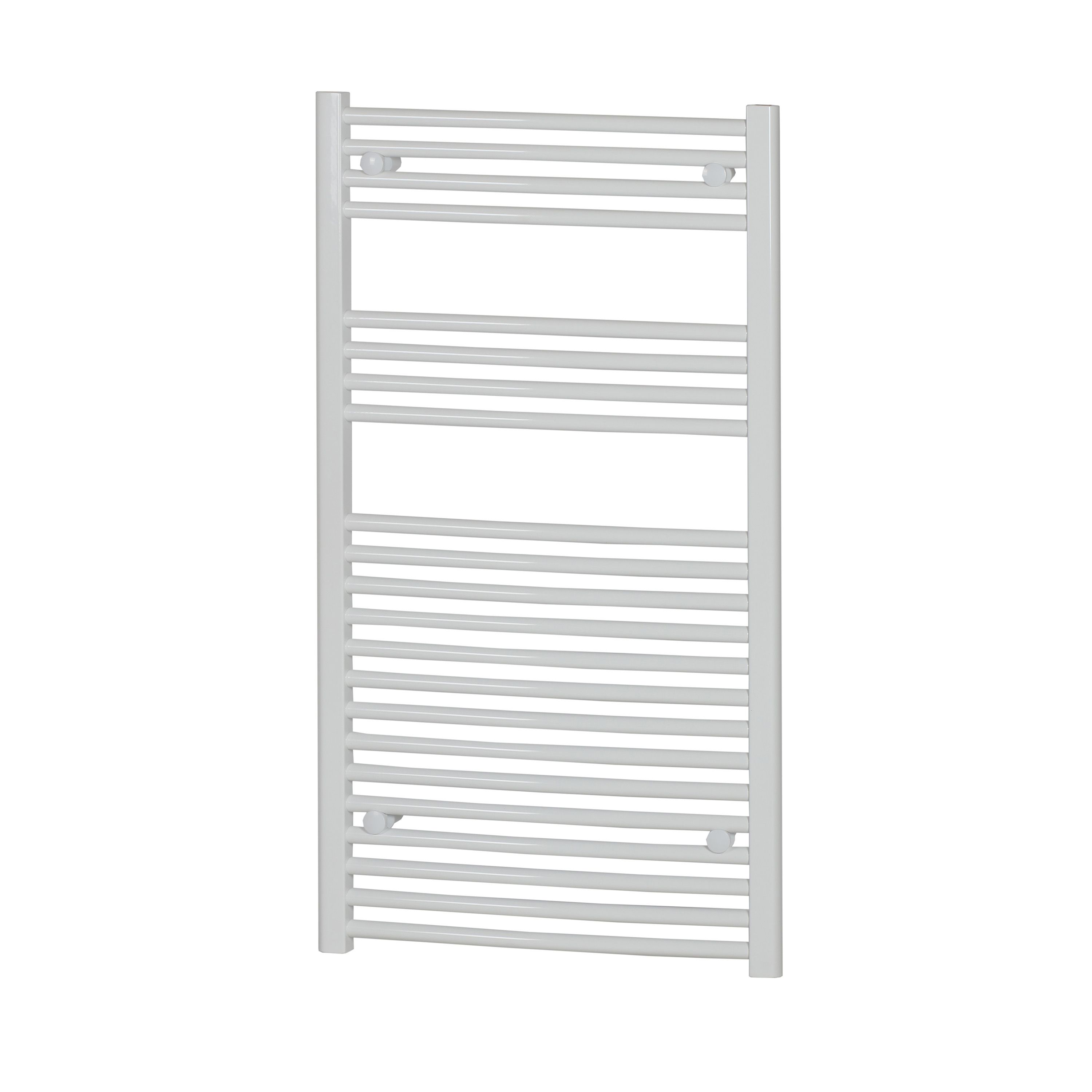 Flomasta, White Vertical Curved Towel radiator (W)600mm x (H)1100mm