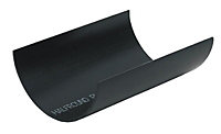 FloPlast Black Cast iron effect Half round Gutter length (L)3m (Dia)112mm