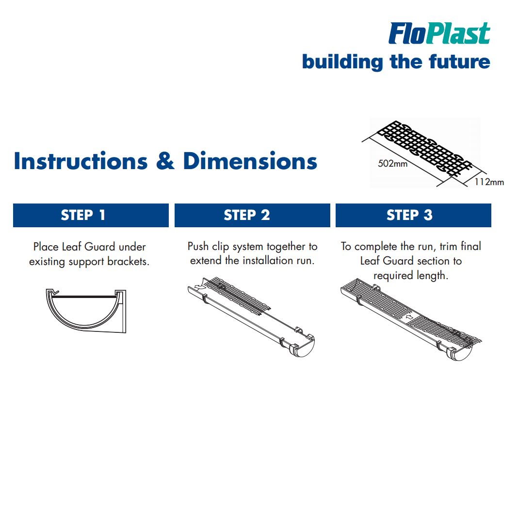 FloPlast Black Gutter guard (L)500mm, Pack of 10