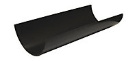 FloPlast Black Half round Gutter length (L)4m (Dia)112mm