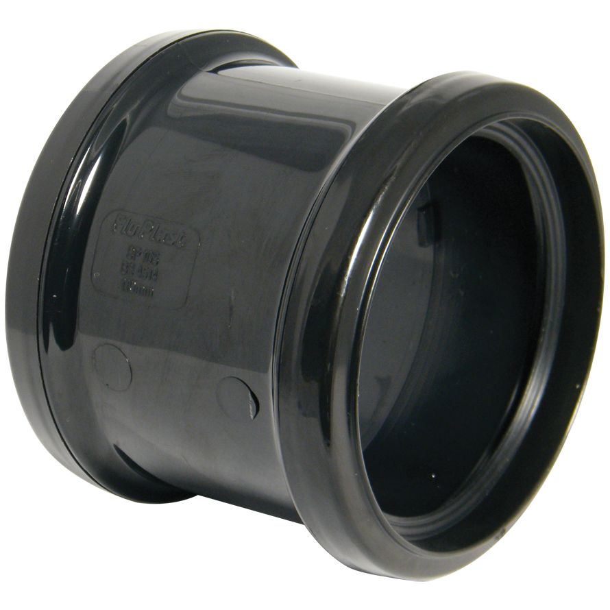 FloPlast Black Push-fit Underground drainage Coupler (Dia)110mm