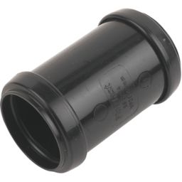 FloPlast Black Push-fit Waste pipe Coupler (Dia)40mm