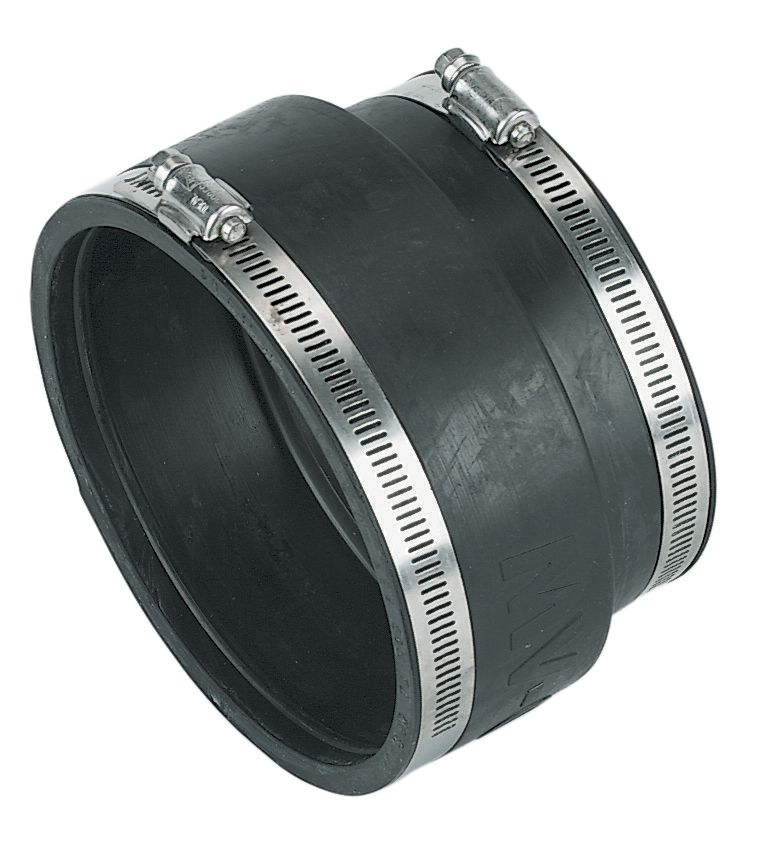 FloPlast Black Underground drainage Flexible Waste pipe adaptor, (Dia)136mm