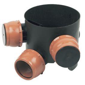 FloPlast Black Underground drainage Mini Inspection chamber, (Dia)300mm