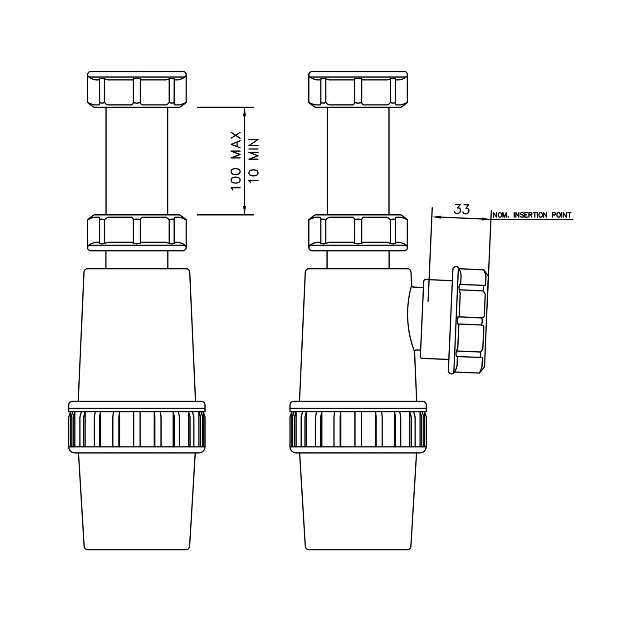 FloPlast Bottle Trap (Dia)32mm