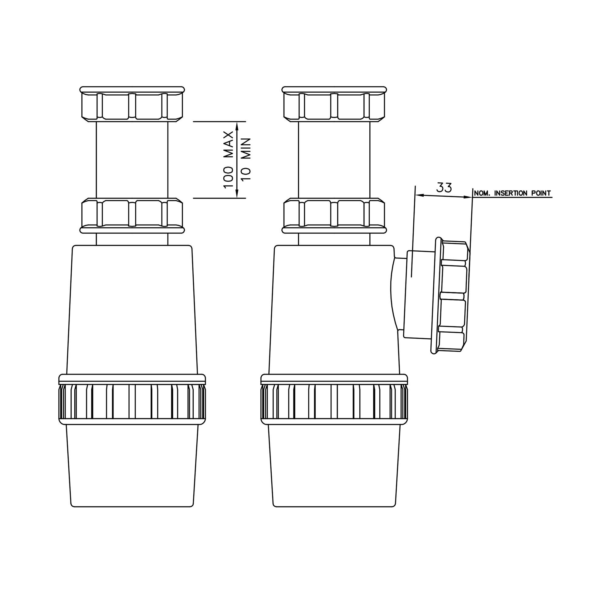 FloPlast Bottle Trap (Dia)40mm