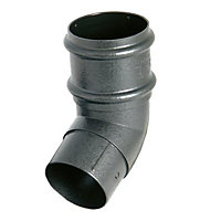 FloPlast Grey Cast iron effect Round 112.5° Offset Downpipe bend, (Dia)68mm