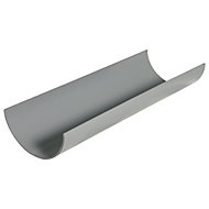 FloPlast Grey Half round Gutter length (L)2m (Dia)112mm