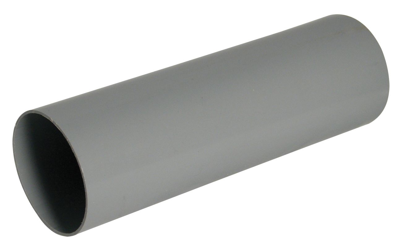 FloPlast Grey Round Downpipe (L)2.5m (Dia)68mm