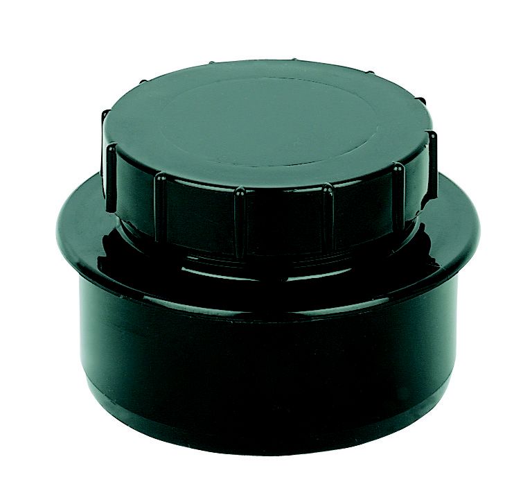 Product image for 110mm Floplast Soil Screwed Access Cap Black