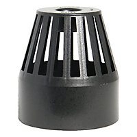 FloPlast Ring seal soil Black cast iron effect Push-fit Vent terminal, (Dia)110mm