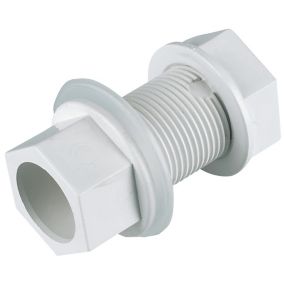 FloPlast Solvent weld Straight Waste Tank connector, (Dia)21.5mm
