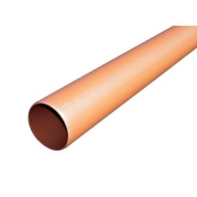 FloPlast Terracotta Plain Soil pipe, (Dia)110mm (L)3000mm