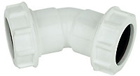 FloPlast Universal White Compression 135° Adjustable Waste pipe Bend (Dia)40mm