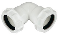 FloPlast Universal White Compression 90° Waste pipe Bend (Dia)32mm
