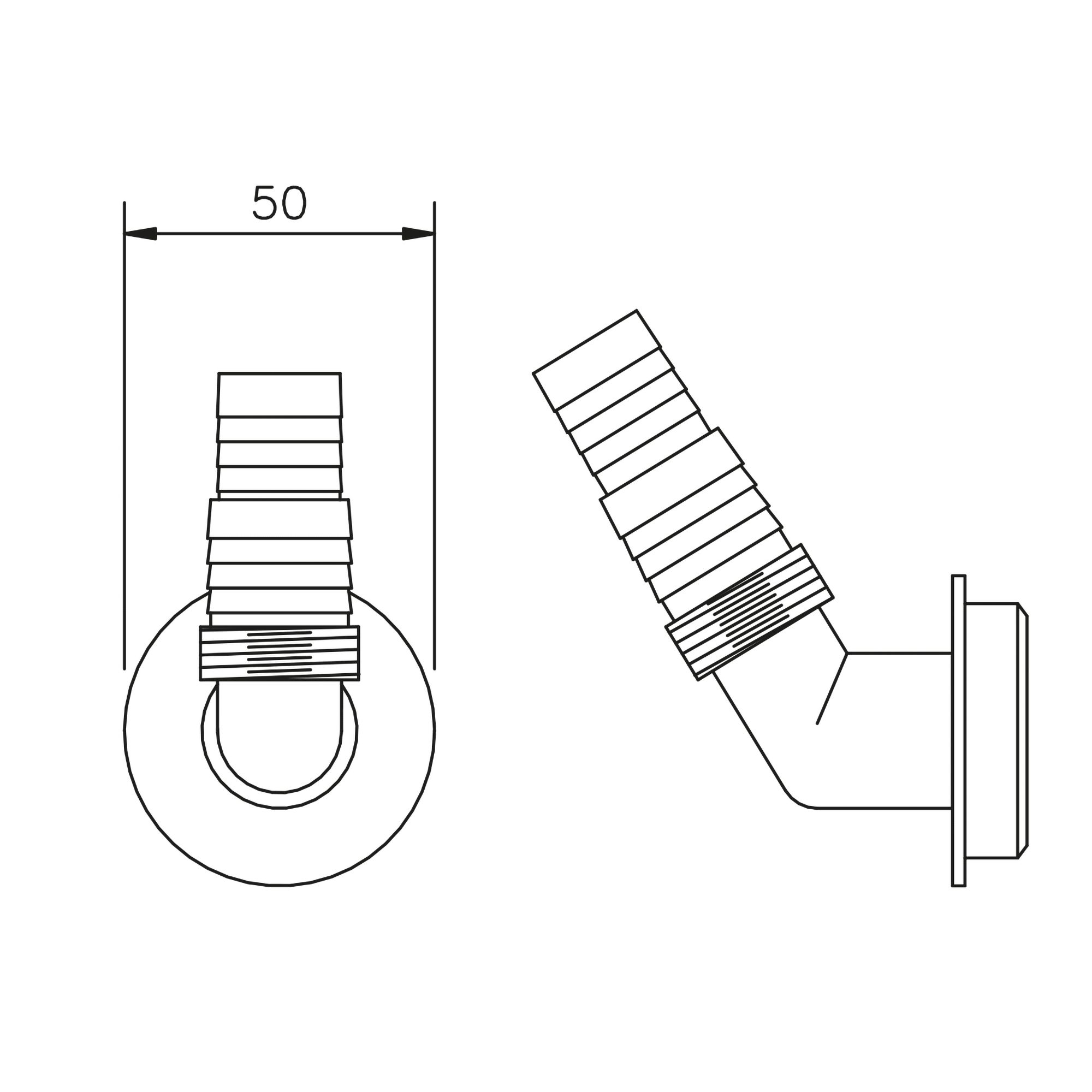 FloPlast White Compression Dishwasher & washing machine Nozzle (Dia)40mm