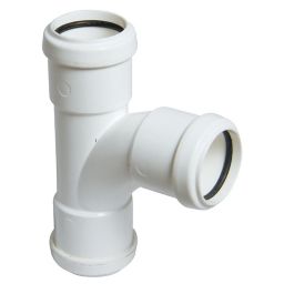 FloPlast White Push-fit 92.5° Waste pipe Swept tee, (Dia)32mm