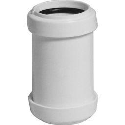 FloPlast White Push-fit Straight Waste pipe Coupler (Dia)32mm