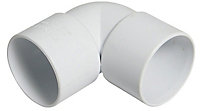 FloPlast White Solvent weld 90° Waste pipe Bend (Dia)32mm
